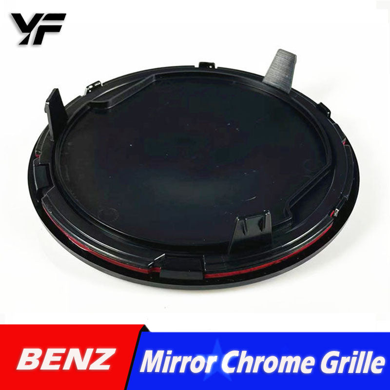 Suitable for Mercedes-Benz A, B, C, E, GLK, GLC, GLE, GLS, G-Class, and Vito modified with Brabus style mirror finish grille emblem.
