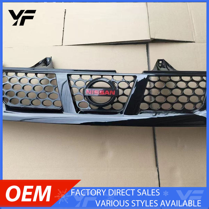 Nissan Paladin gloss black mesh grille with red badge (symbolizing good luck) - aftermarket part