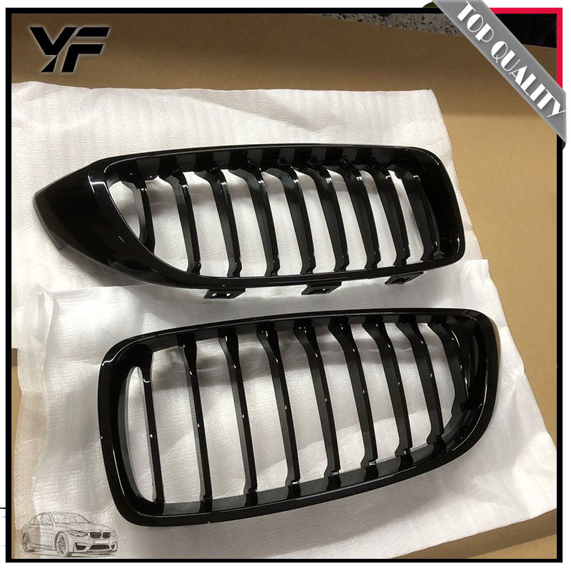 Fit for 13-20 BMW 4 Series F32 F33 F36 M3 M4 Dual-slat Gloss Black Grille / Single-slat Gloss Black Grille