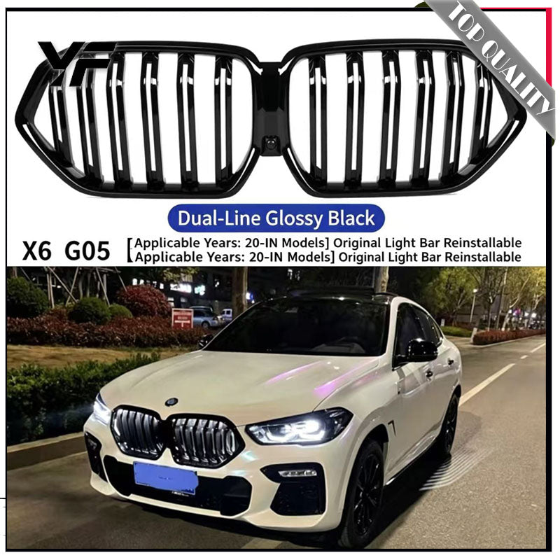 Applicable to BMW 2020-2024 models, new X5, X6, X7, modified with M black grille and mesh front air intake grille (G05).