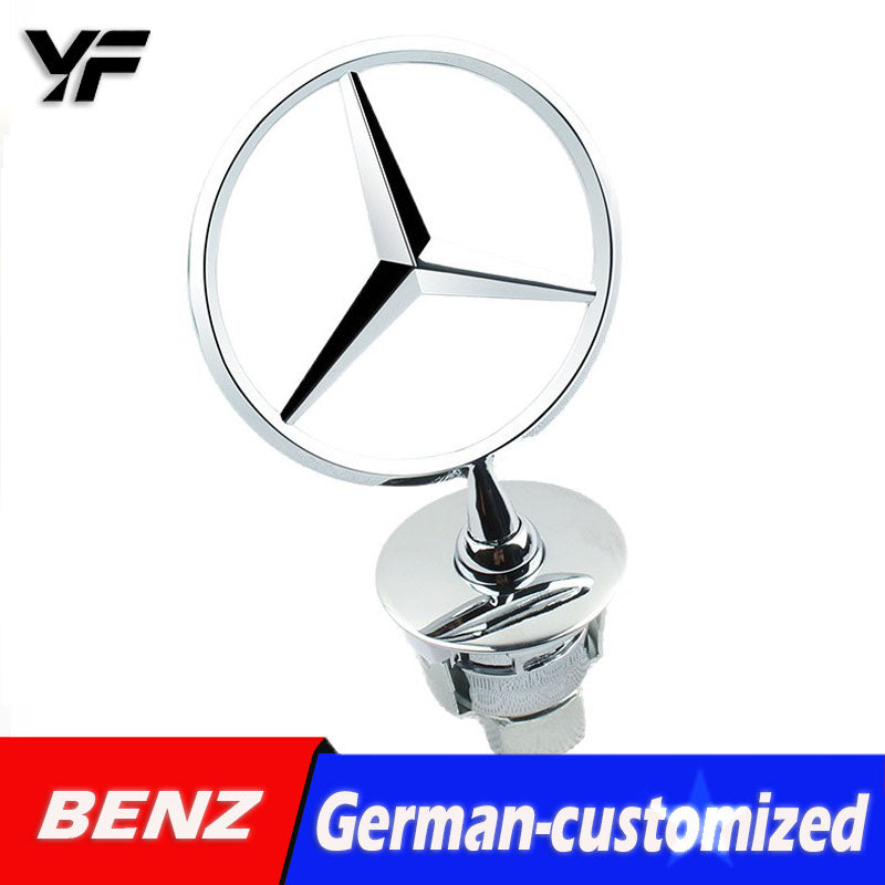 Manufacturer wholesale car emblems: Mercedes-Benz front grille emblem for E-Class E300L and C-Class C200L, hood emblem.