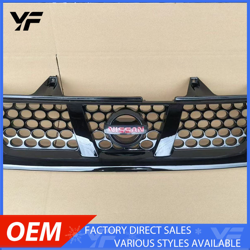 Nissan Paladin gloss black mesh grille with red badge (symbolizing good luck) - aftermarket part