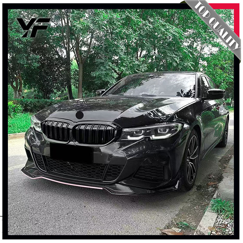 Suitable for BMW 3 Series G20 early 2019-2022 models, dual-bar all-black obsidian night grille kit for cross-border modification.
