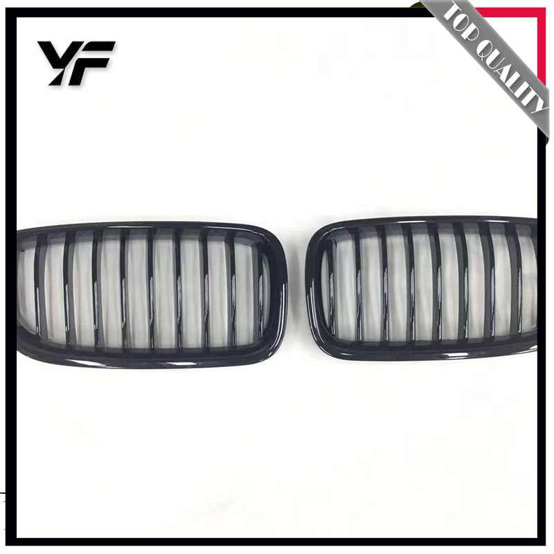 Applicable to 2011-2017 BMW 5 Series 520li 525li 530li dual-bar gloss black grille, F10 F18 all-black grille