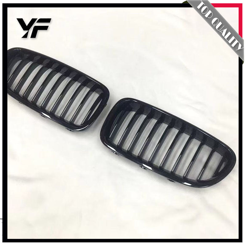 Applicable to 2011-2017 BMW 5 Series 520li 525li 530li dual-bar gloss black grille, F10 F18 all-black grille