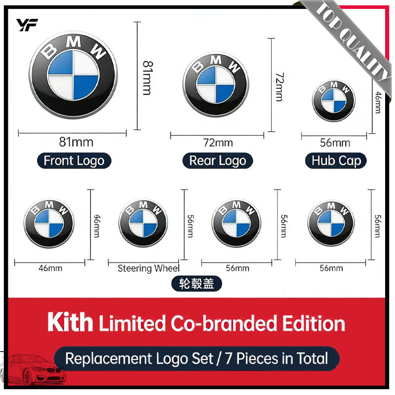 BMW Custom MI Rear Emblem, Premium Enamel Badge, Stylish Car Decoration