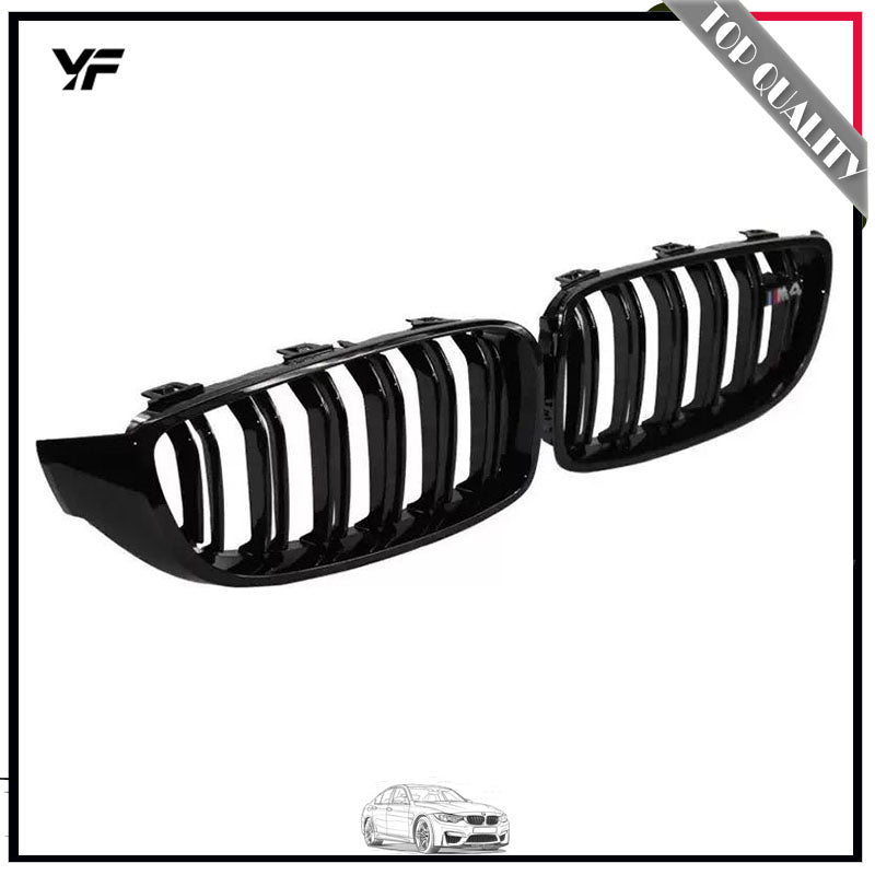 Fit for 13-20 BMW 4 Series F32 F33 F36 M3 M4 Dual-slat Gloss Black Grille / Single-slat Gloss Black Grille
