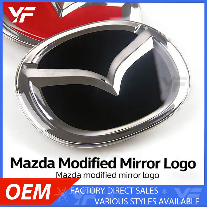 For Mazda 3 / 5 / 6 / 7, Atenza, Axela – 3D Crystal Mirror Finish Front & Rear Emblem Badge Refit Kit