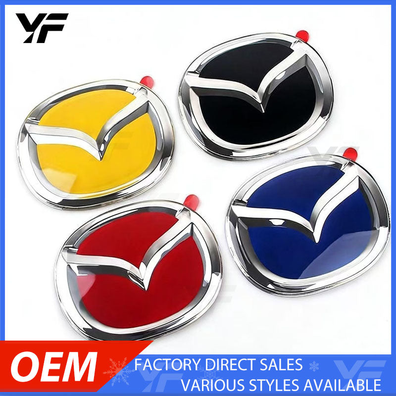For Mazda 3 / 5 / 6 / 7, Atenza, Axela – 3D Crystal Mirror Finish Front & Rear Emblem Badge Refit Kit