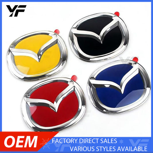 For Mazda 3 / 5 / 6 / 7, Atenza, Axela – 3D Crystal Mirror Finish Front & Rear Emblem Badge Refit Kit
