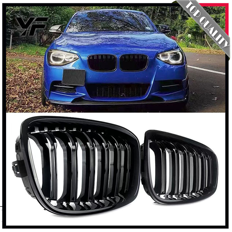 Applicable to 2011-2017 BMW 5 Series 520li 525li 530li dual-bar gloss black grille, F10 F18 all-black grille