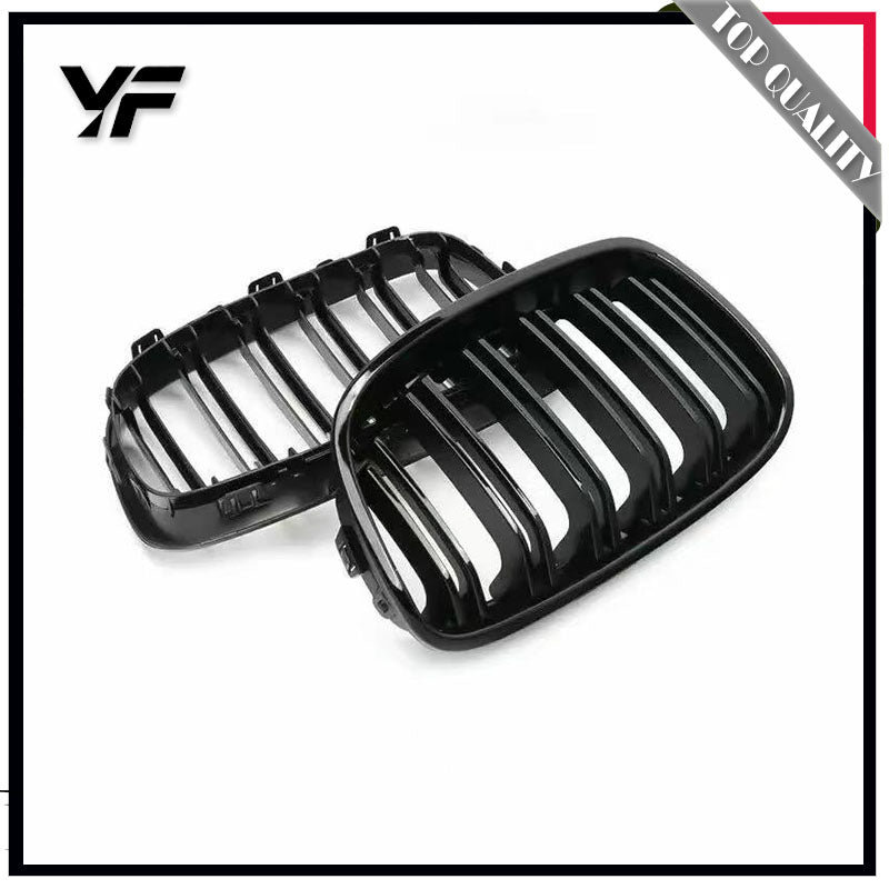 Applicable to 2011-2017 BMW 5 Series 520li 525li 530li dual-bar gloss black grille, F10 F18 all-black grille