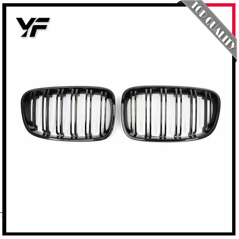 Applicable to 2011-2017 BMW 5 Series 520li 525li 530li dual-bar gloss black grille, F10 F18 all-black grille