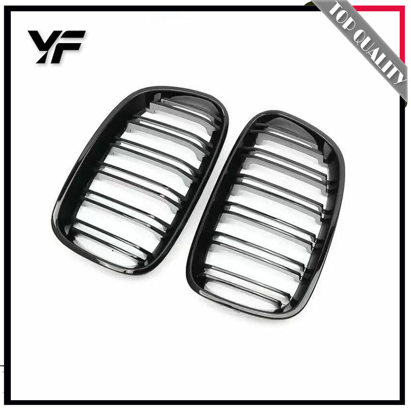 Applicable to 2011-2017 BMW 5 Series 520li 525li 530li dual-bar gloss black grille, F10 F18 all-black grille