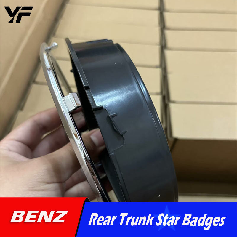 Mercedes-Benz GLA, CLA, C, GLC, GLE, GLS, W213, E-Class, 205 modified with 3D mirrored car emblem and large grille emblem