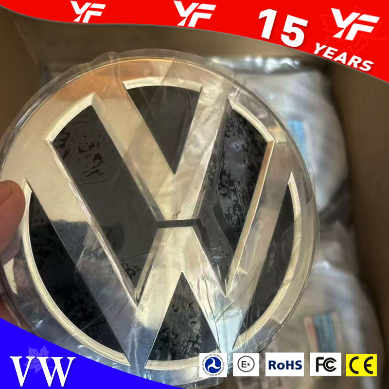 VW ACC Car Emblem Front Rear Badge Logo Modified Glossy Black Silver For VW