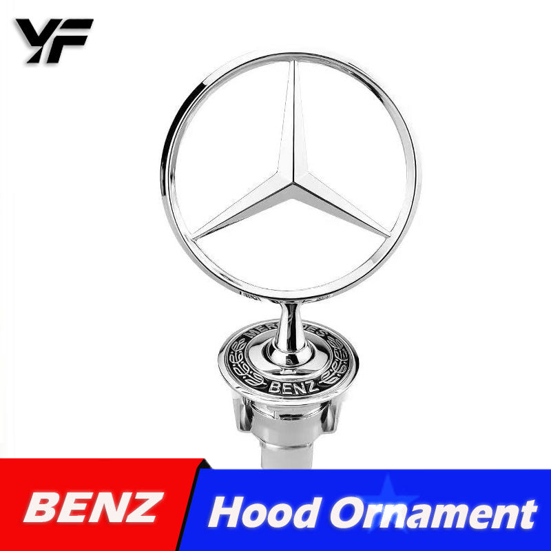 Manufacturer wholesale car emblems: Mercedes-Benz front grille emblem for E-Class E300L and C-Class C200L, hood emblem.