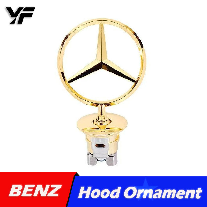 Manufacturer wholesale car emblems: Mercedes-Benz front grille emblem for E-Class E300L and C-Class C200L, hood emblem.