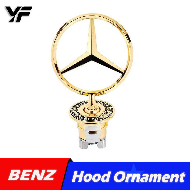 Manufacturer wholesale car emblems: Mercedes-Benz front grille emblem for E-Class E300L and C-Class C200L, hood emblem.