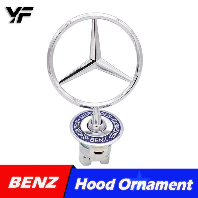 Manufacturer wholesale car emblems: Mercedes-Benz front grille emblem for E-Class E300L and C-Class C200L, hood emblem.