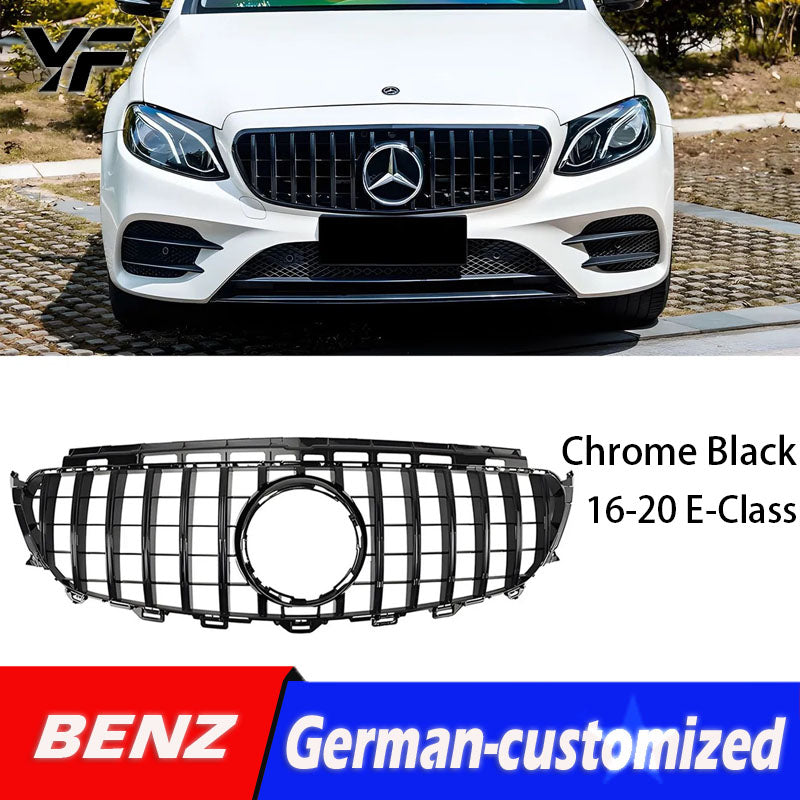 GT Panamericana Grille for Mercedes-Benz E-Class W212 W213 E200L E260L E300L, AMG Style Front Bumper Grille with Large Star Logo