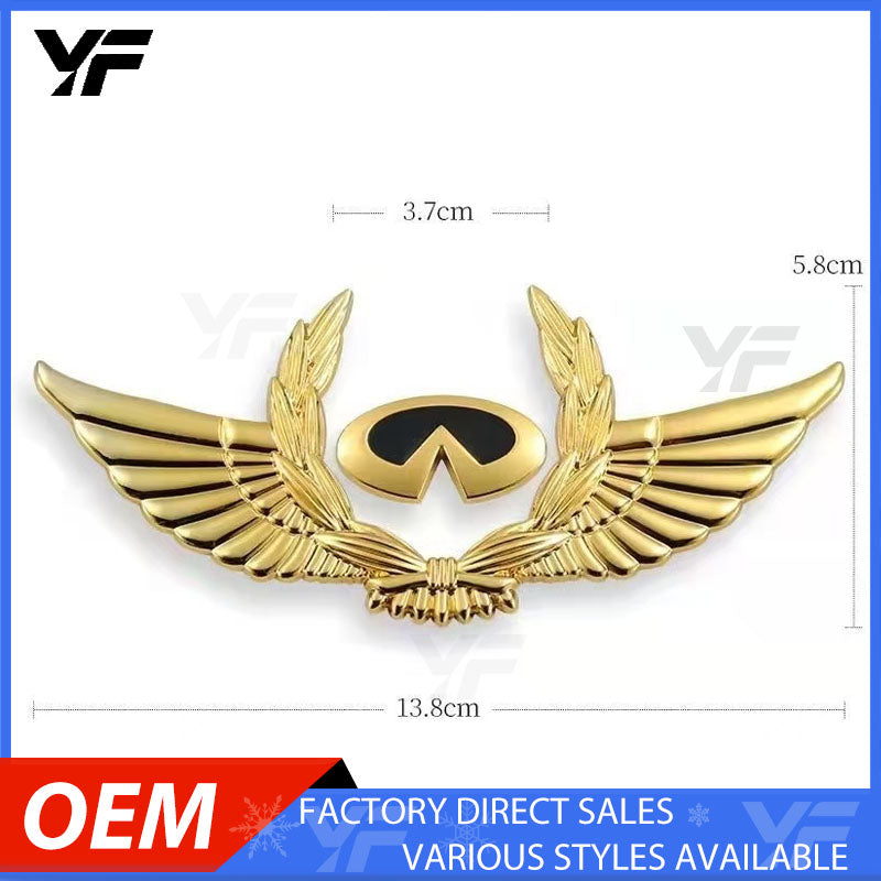 New Metal Infiniti Emblem Stickers, 3D Front & Rear Badge Decals